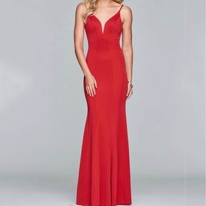 Faviana Gown in Red Luxe Jersey - Style #10071